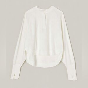 Moussy Vintage White Pullover Women's L Raglan‎ Sweatshirt Knit Mesh Refined